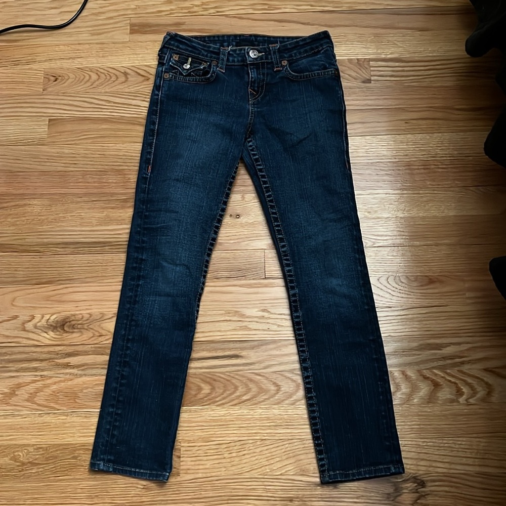 True Religion Low-Rise Jeans in Dark Wash
